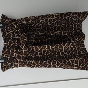 H&M Leopard Print Midi Skirt